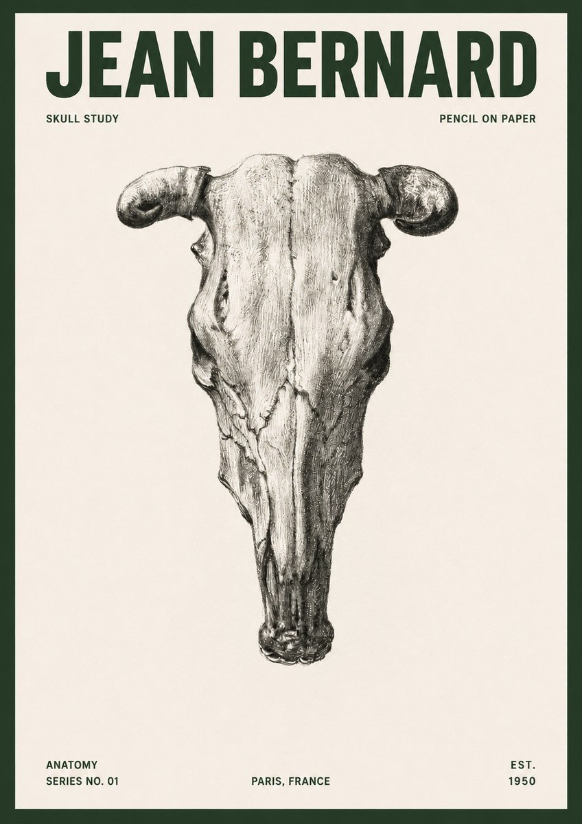 Jean Bernard Skull Study No5 - Plakat