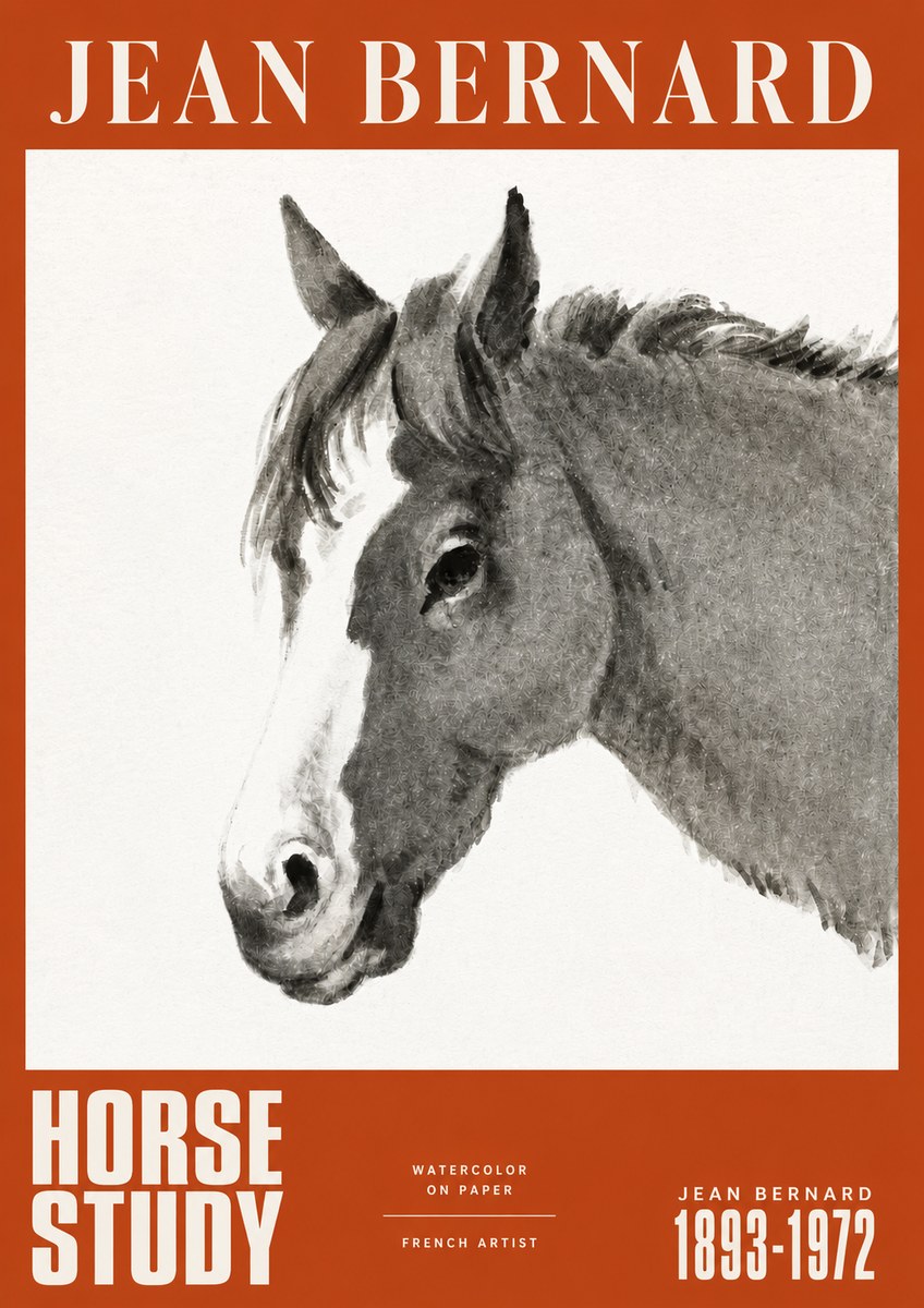 Jean Bernard Horse Study I No2 - Plakat