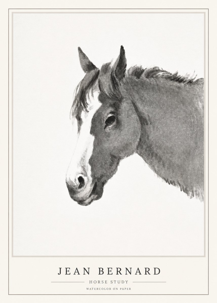 Jean Bernard Horse Study I No3 - Plakat