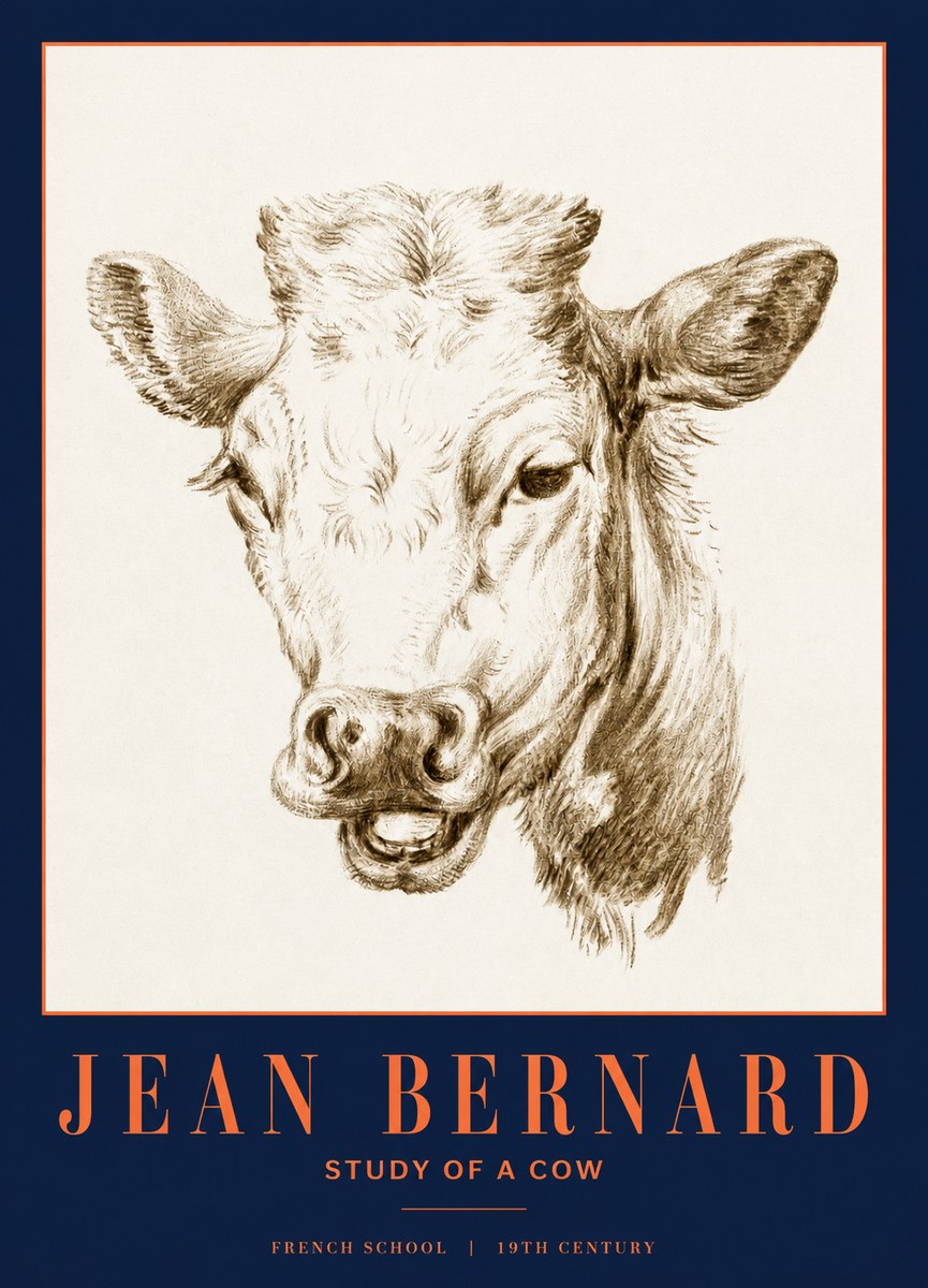 Jean Bernard Study of a Cow IV No3 - Plakat