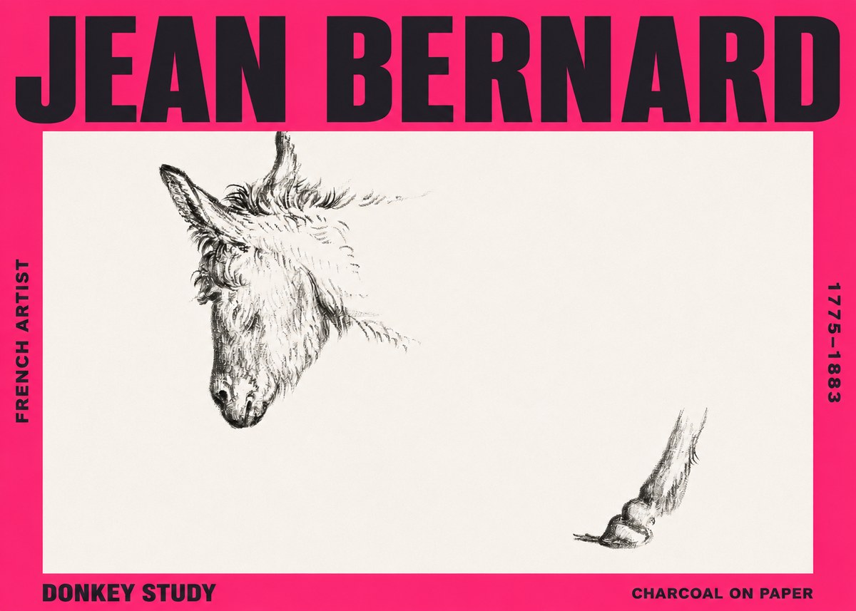 Jean Bernard Study of a Donkey II No3 - Plakat