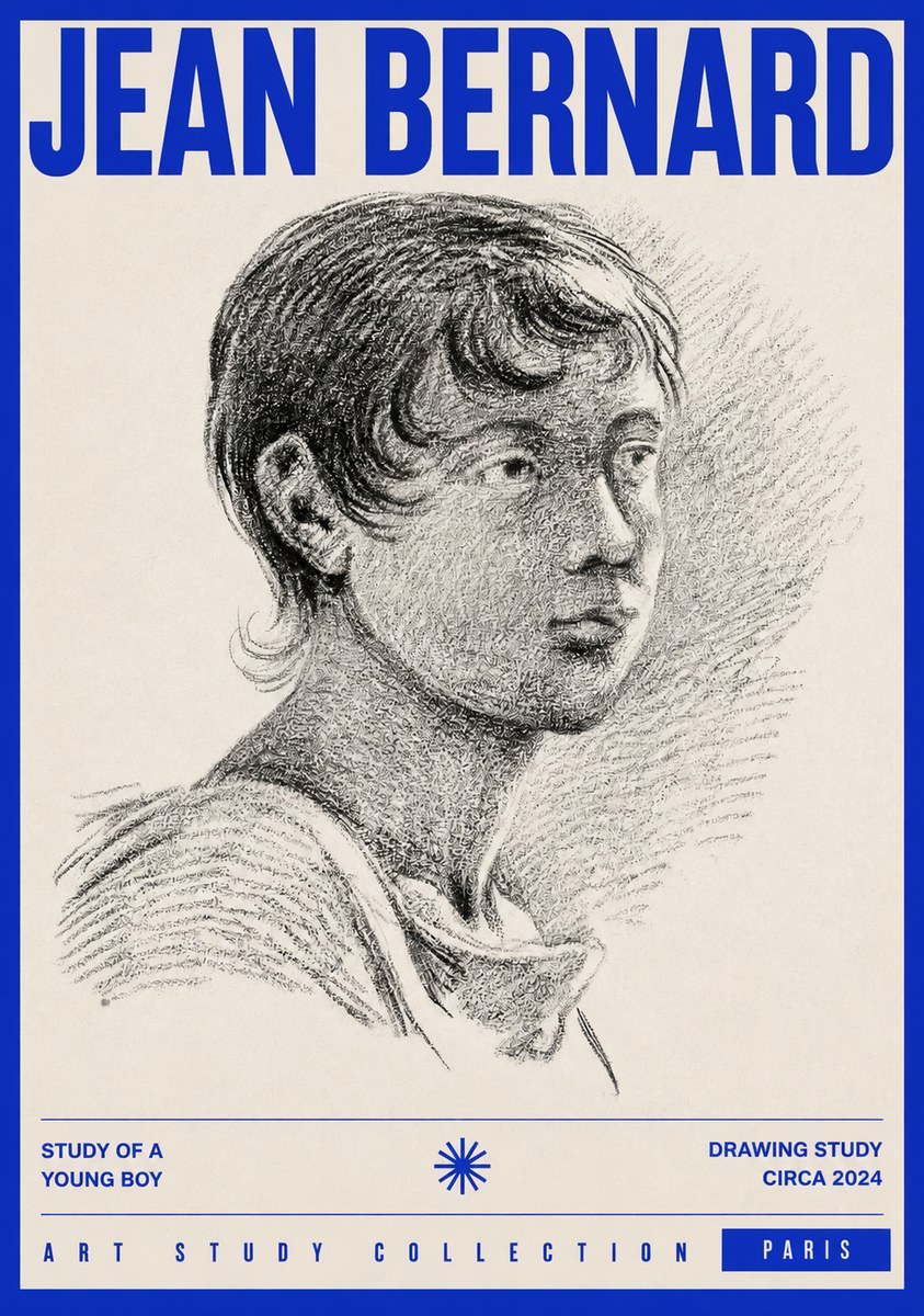 Jean Bernard Study of a Young Boy No2 - Plakat