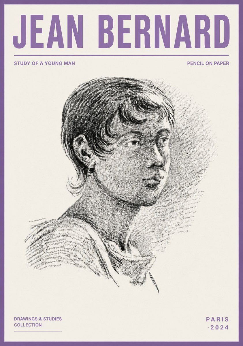 Jean Bernard Study of a Young Boy No6 - Plakat