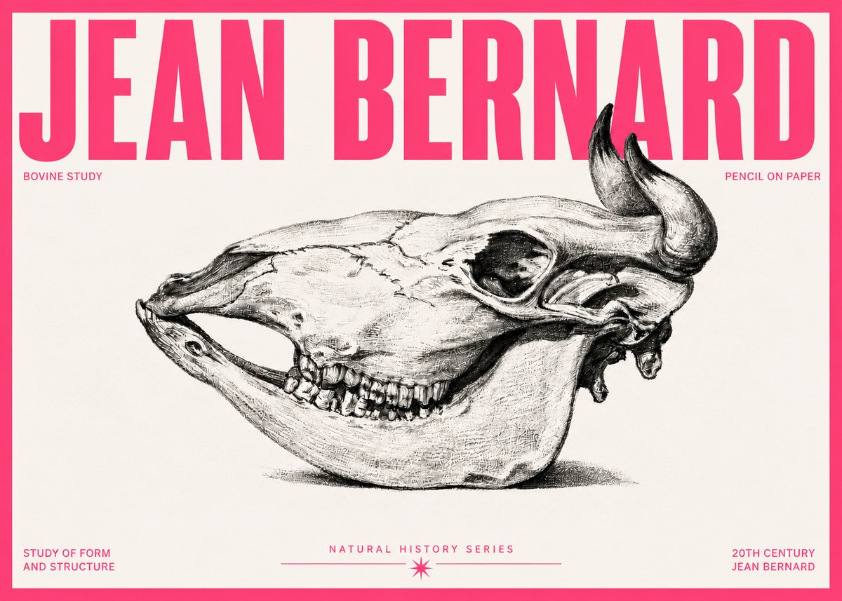 Jean Bernard Bovine Skull Study No5 - Plakat