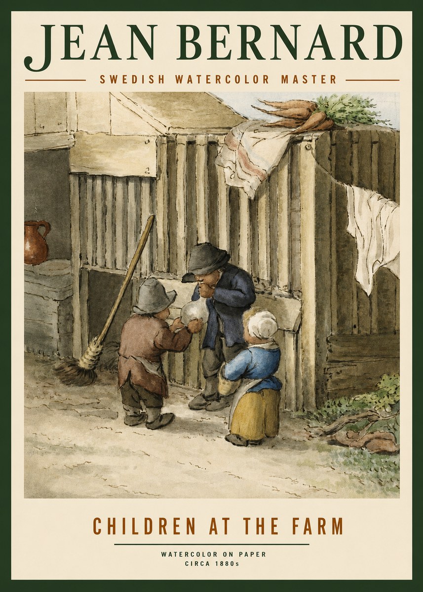 Jean Bernard Children at the Gate No4 - Plakat