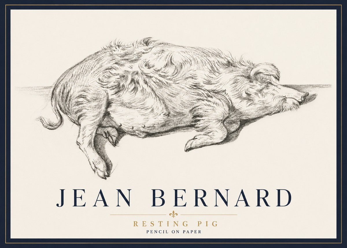 Jean Bernard Study of a Pig I No6 - Plakat
