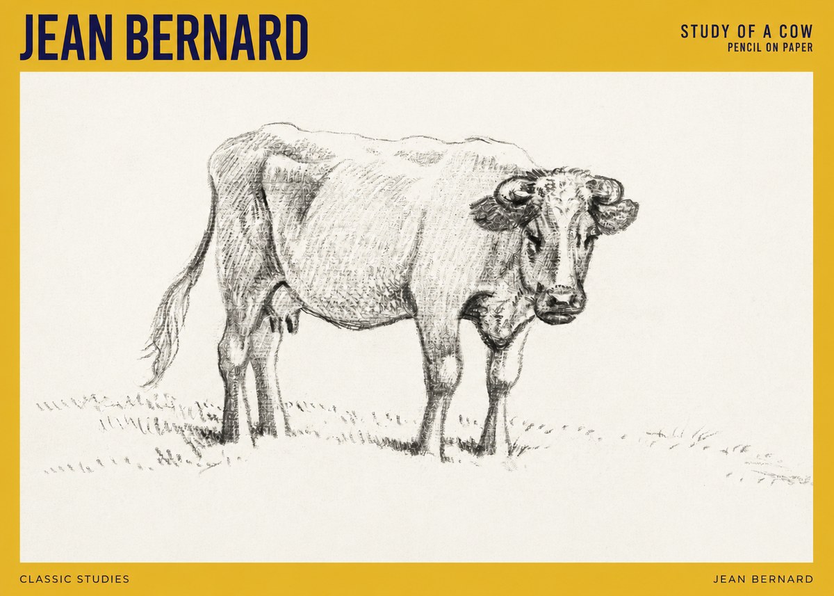 Jean Bernard Study of a Cow V No4 - Plakat