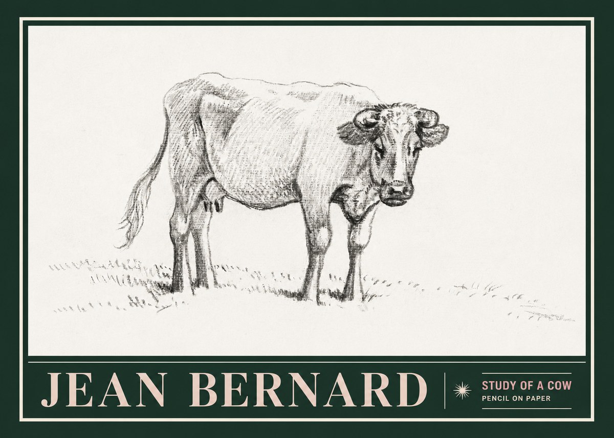Jean Bernard Study of a Cow V No5 - Plakat