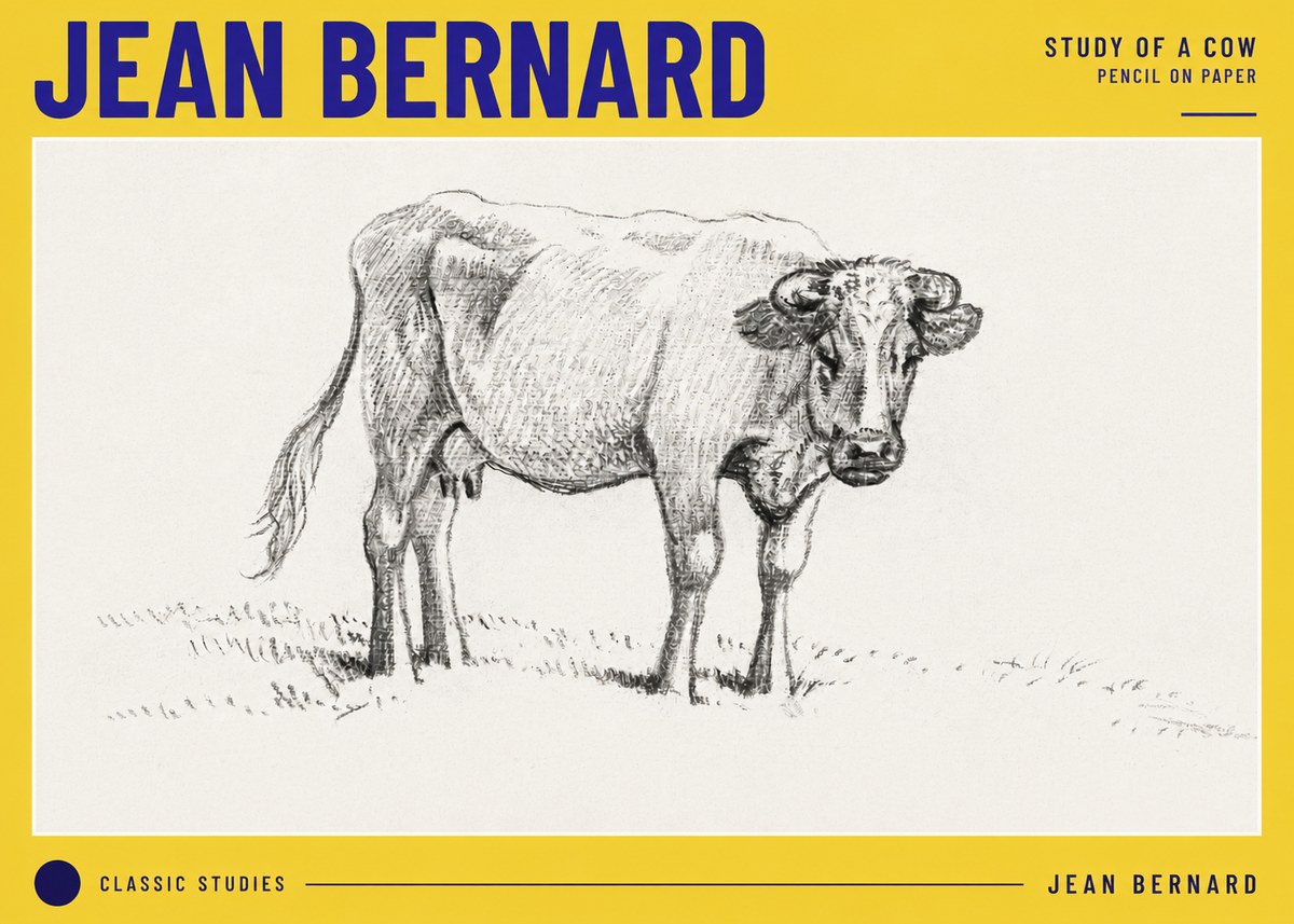 Jean Bernard Study of a Cow V No6 - Plakat
