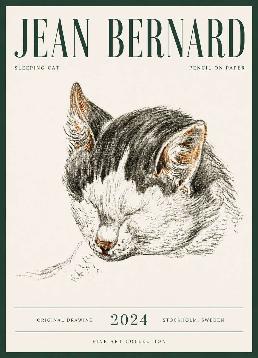 Jean Bernard Sleeping Cat V No6 - Plakat