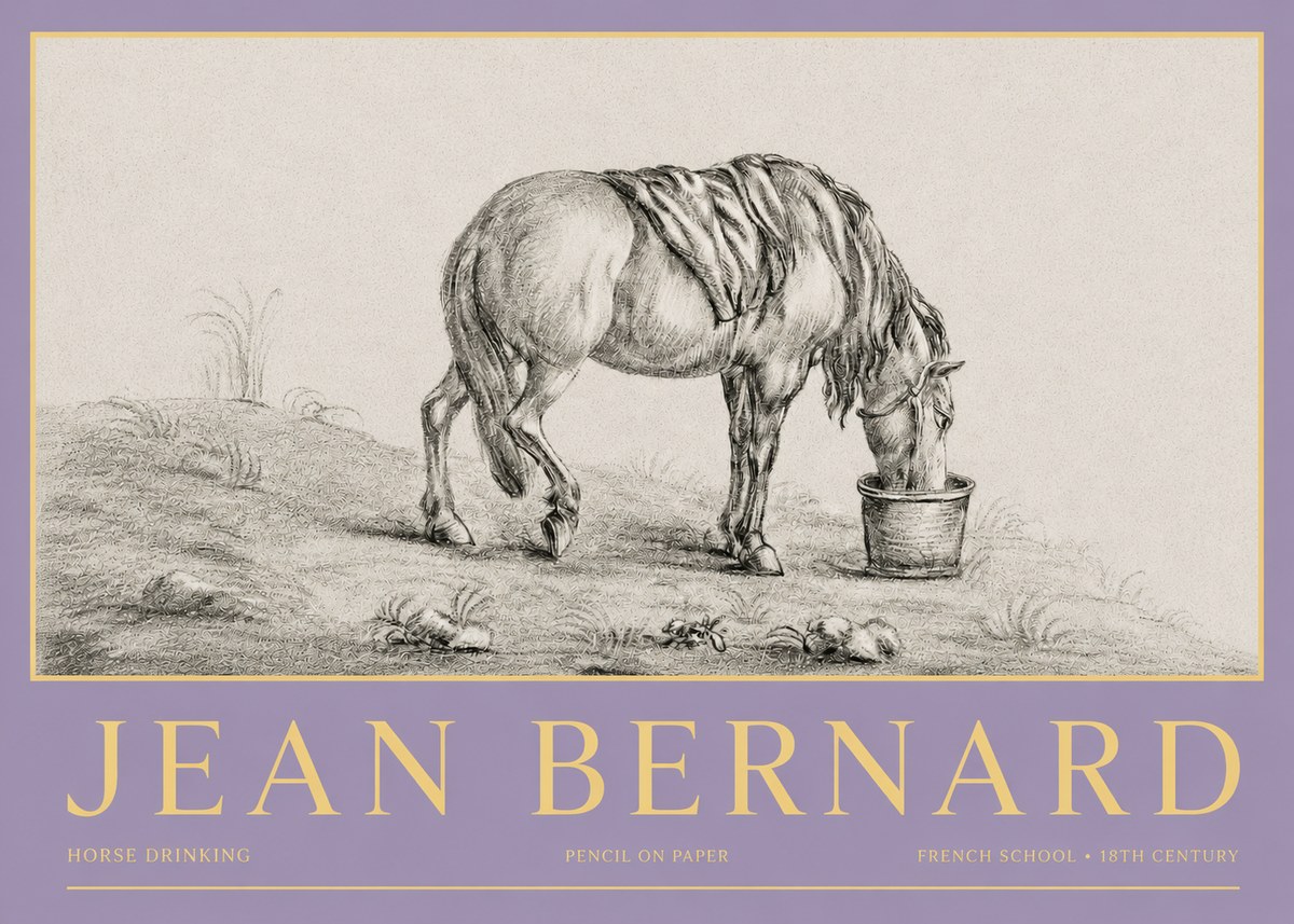 Jean Bernard Horse Drinking No3 - Plakat