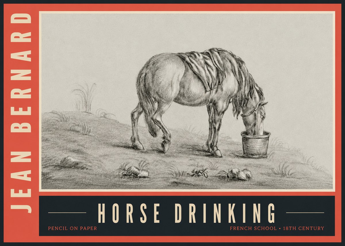 Jean Bernard Horse Drinking No5 - Plakat