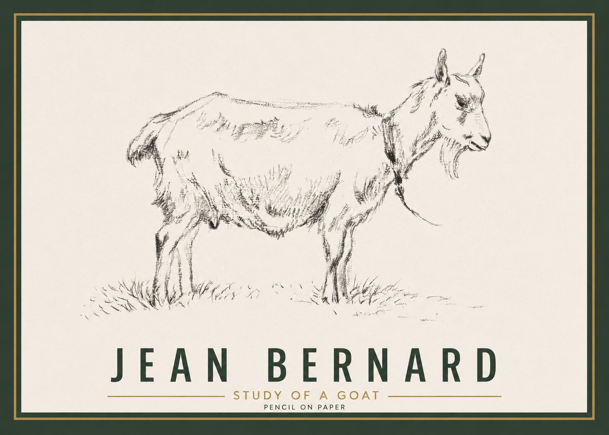 Jean Bernard Study of a Goat III No6 - Plakat