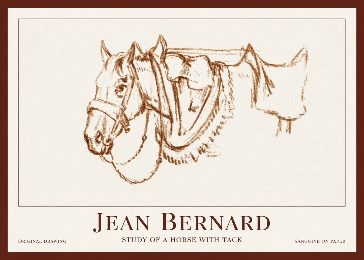 Jean Bernard Study of a Horse VII No2 - Plakat