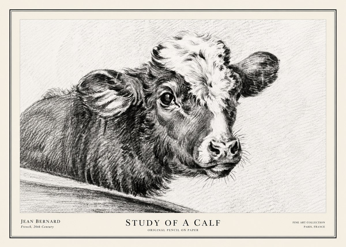 Jean Bernard Study of a Calf II No3 - Plakat