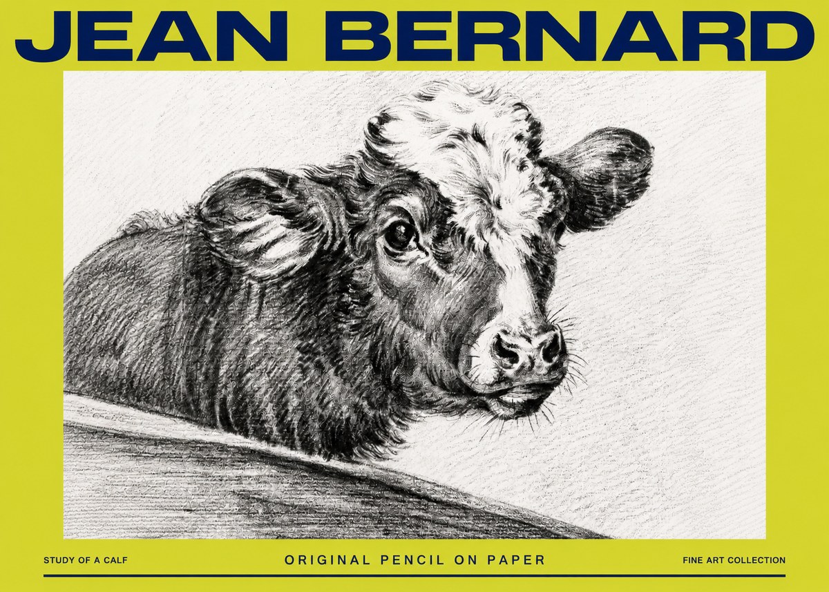 Jean Bernard Study of a Calf II No4 - Plakat