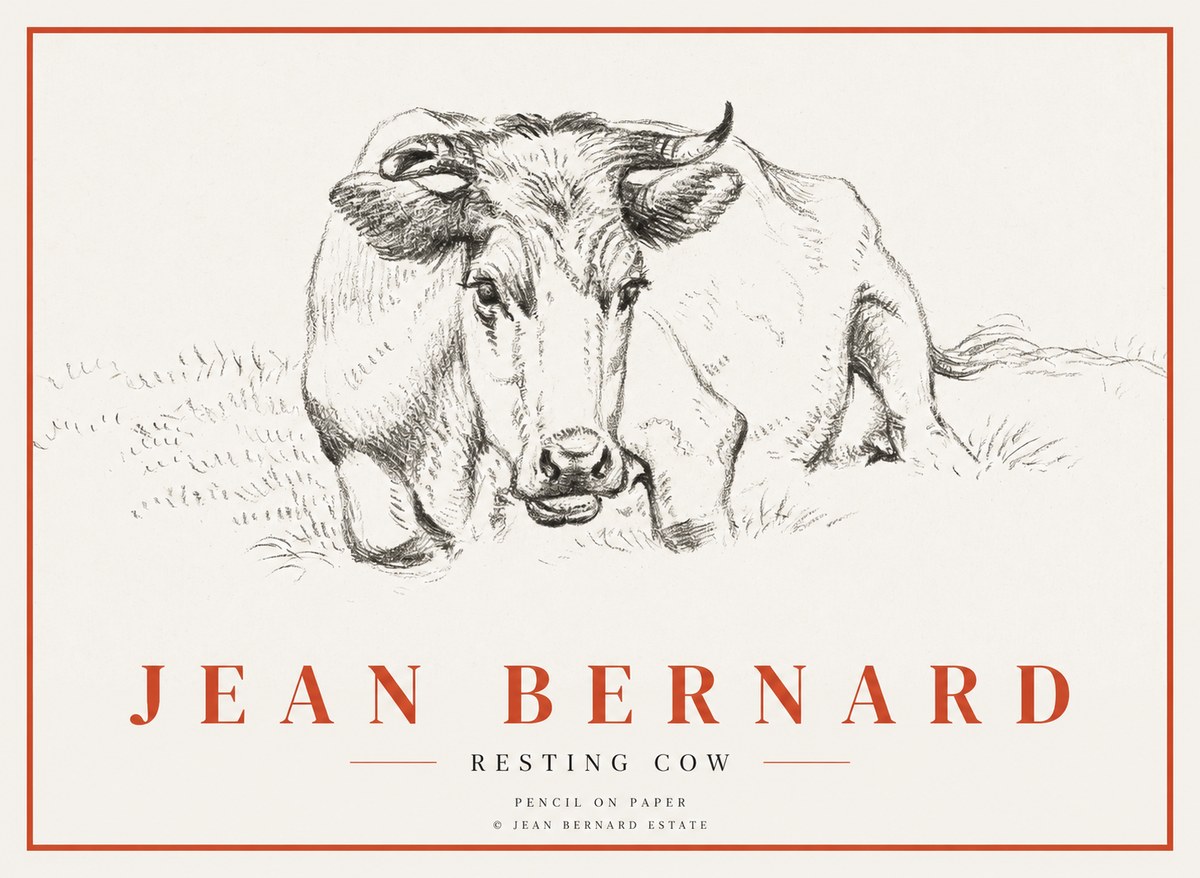 Jean Bernard Resting Cow II No3 - Plakat
