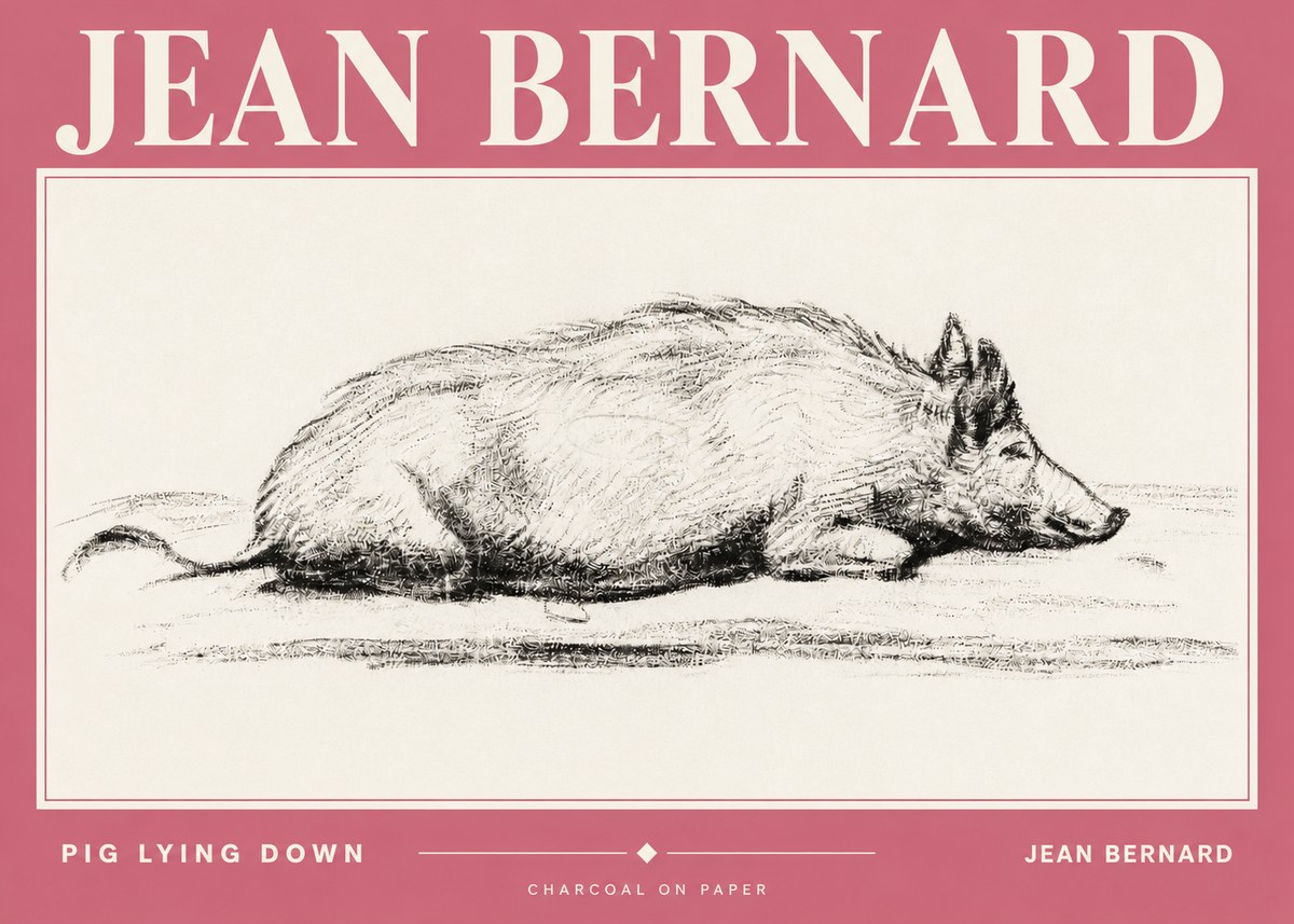 Jean Bernard Resting Pig I No4 - Plakat