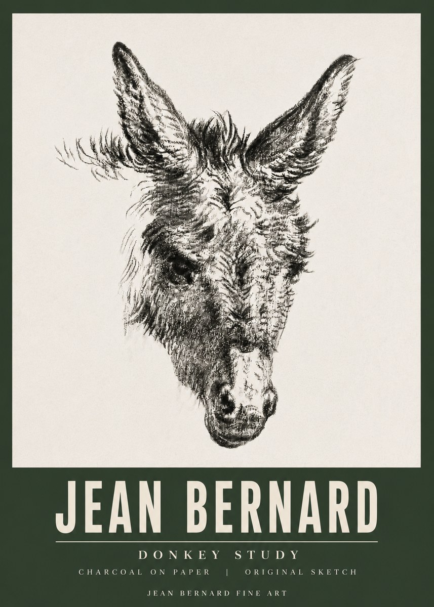 Jean Bernard Donkey Study IV No5 - Plakat