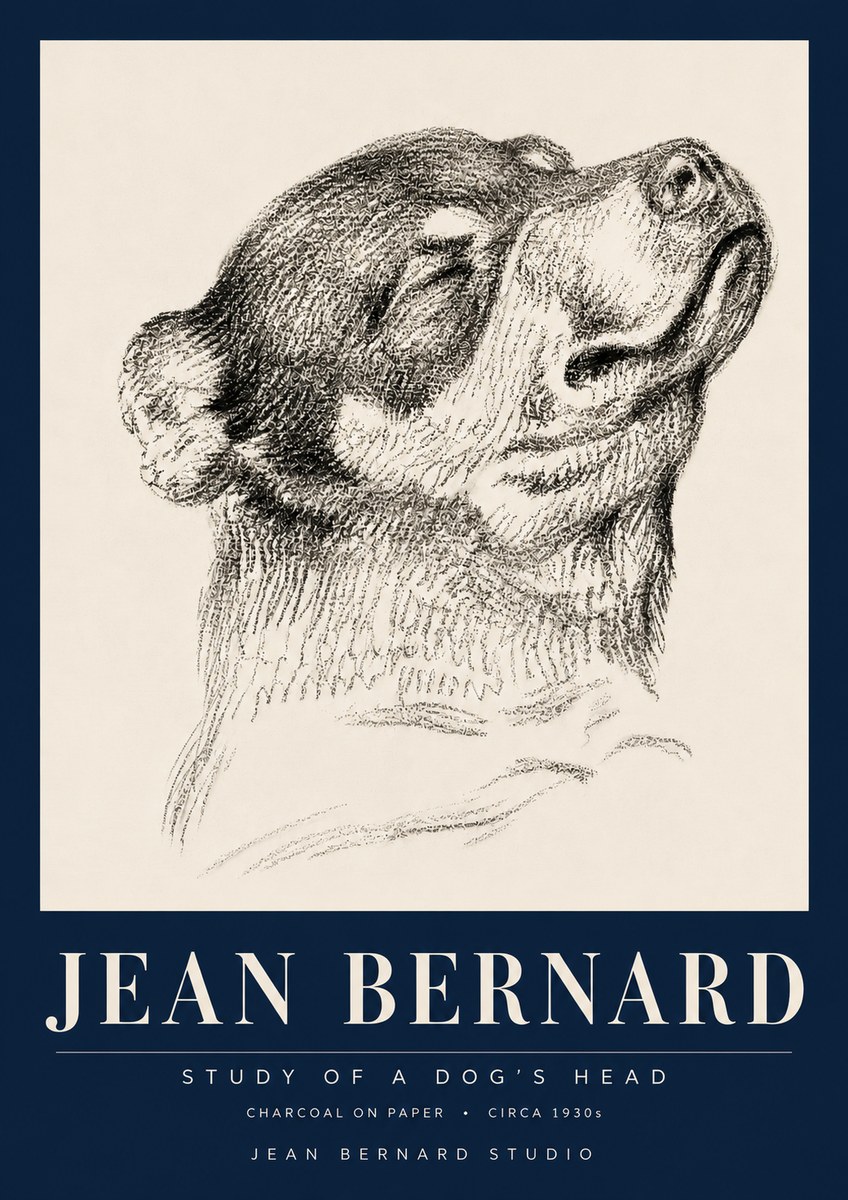 Jean Bernard Study of a Dog III No6 - Plakat