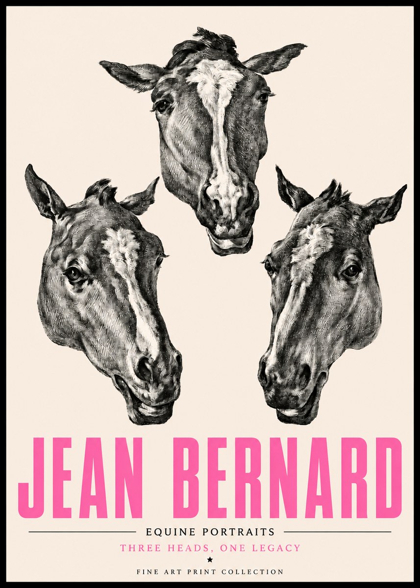 Jean Bernard Three Studies of a Horse No5 - Plakat