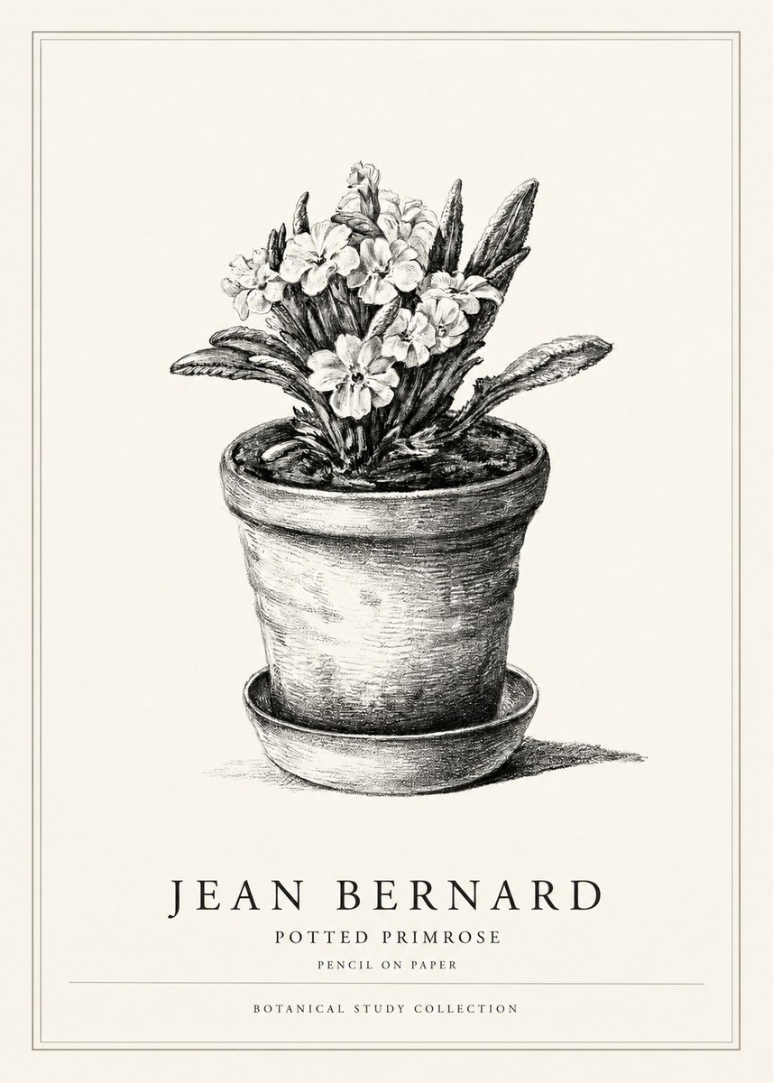 Jean Bernard Potted Primrose No1 - Plakat