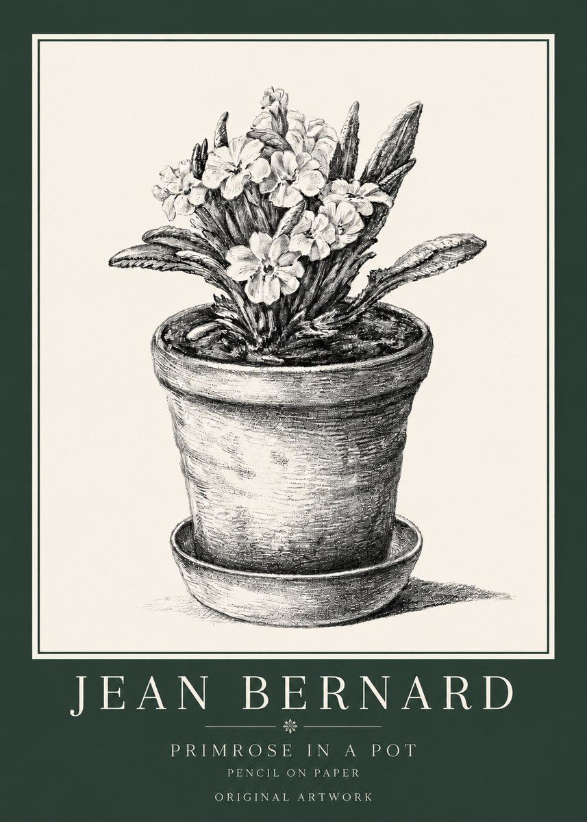 Jean Bernard Potted Primrose No4 - Plakat