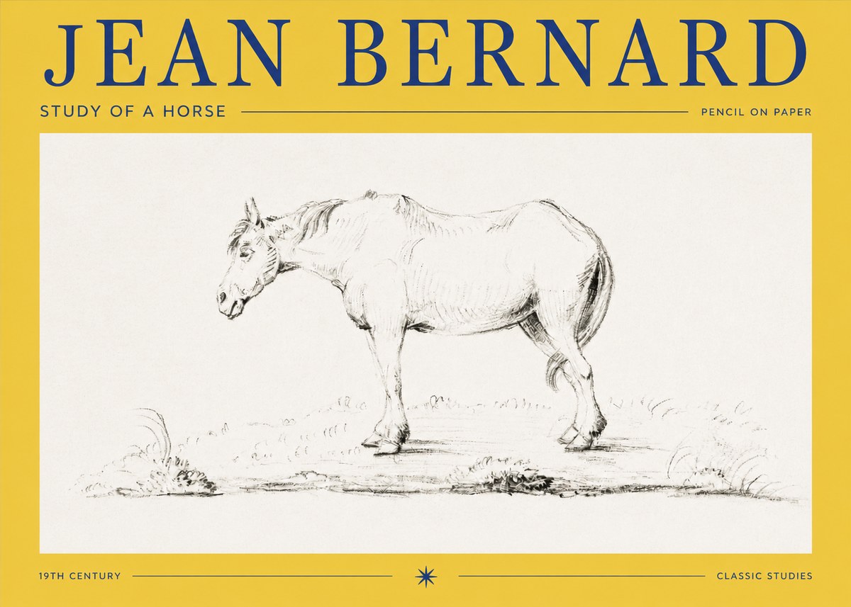 Jean Bernard Study of a Horse IX No2 - Plakat