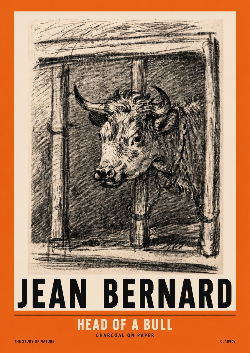 Jean Bernard Study of a Bull II No3 - Plakat
