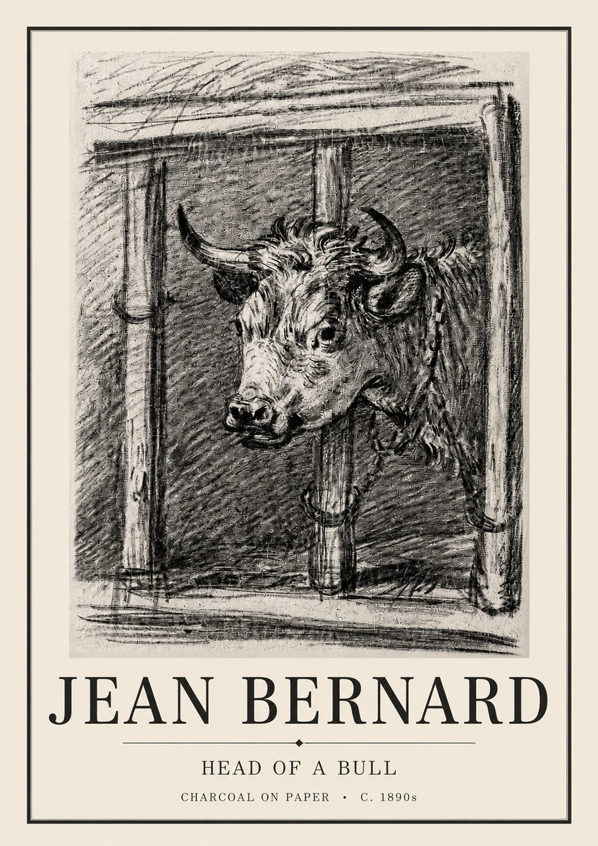 Jean Bernard Study of a Bull II No4 - Plakat