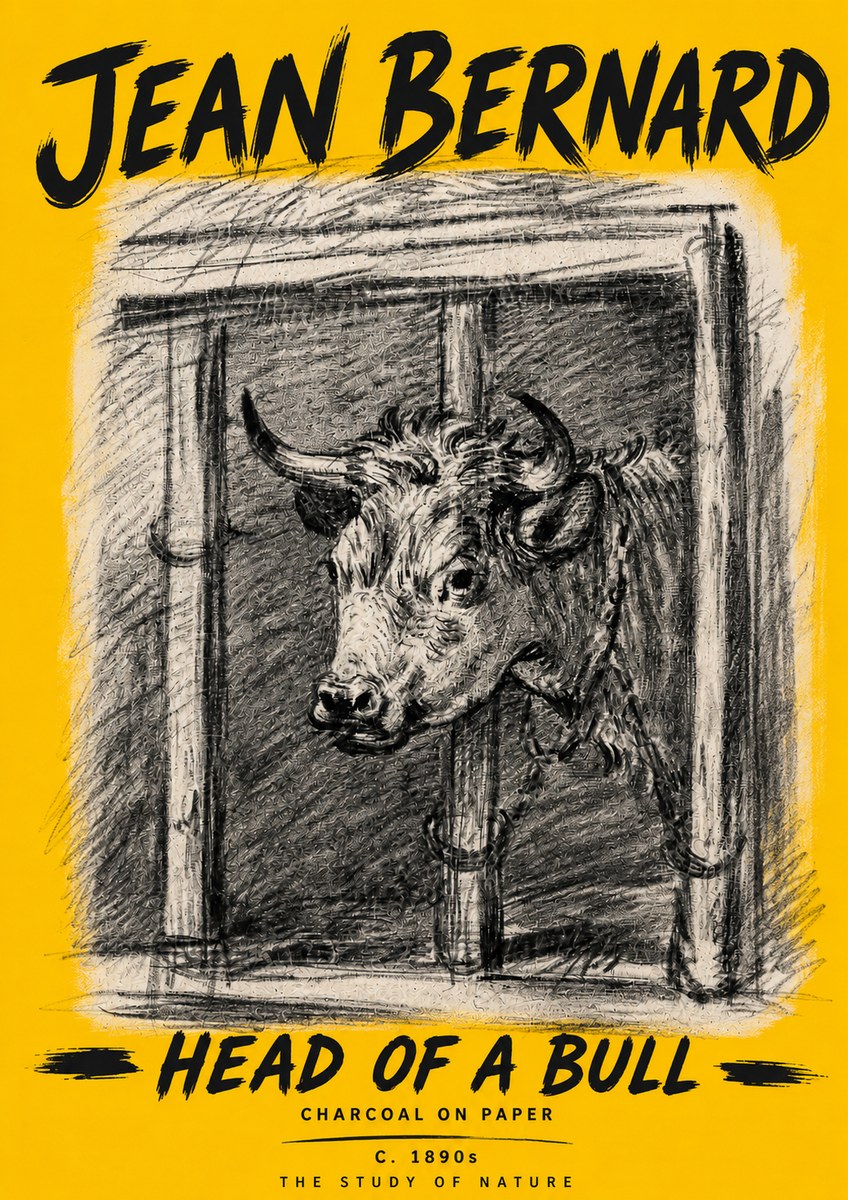 Jean Bernard Study of a Bull II No6 - Plakat