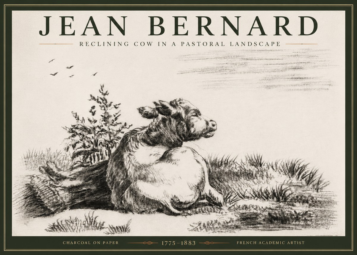Jean Bernard Study of a Calf III No4 - Plakat