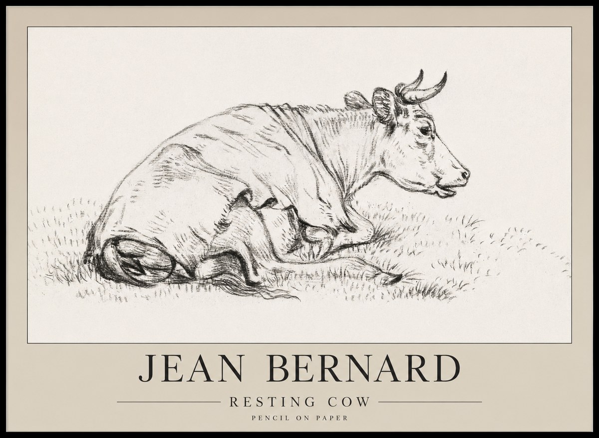 Jean Bernard Resting Cow III No1 - Plakat