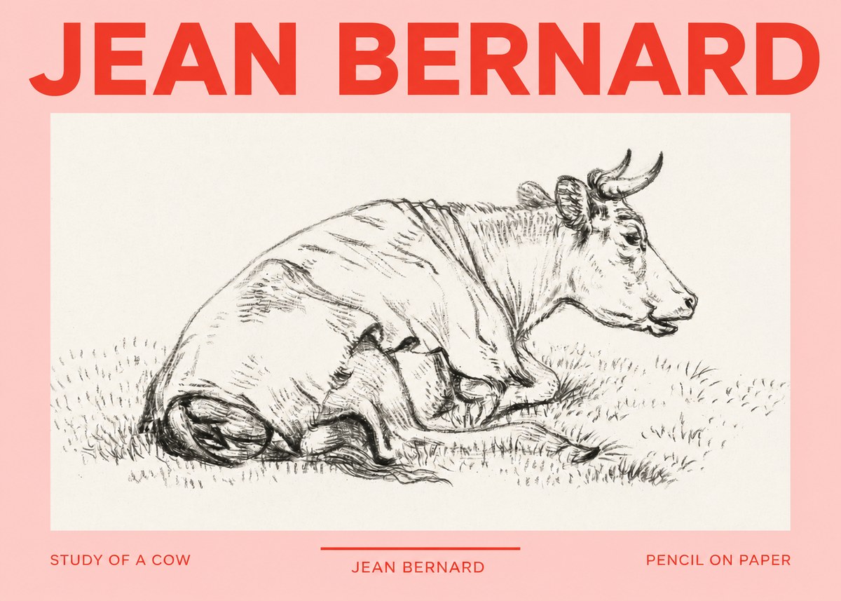 Jean Bernard Resting Cow III No3 - Plakat