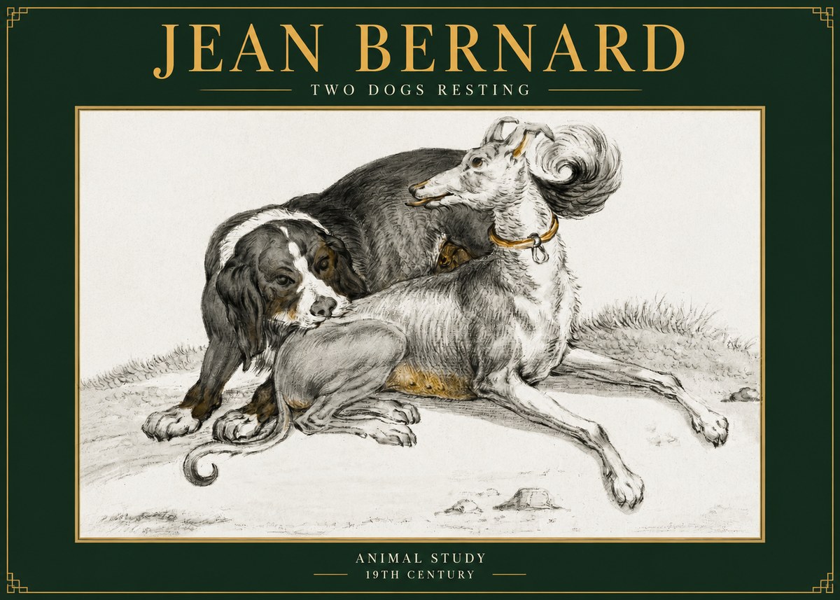 Jean Bernard Two Dogs Resting No5 - Plakat