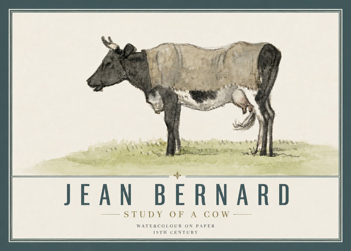 Jean Bernard Study of a Cow IX No5 - Plakat