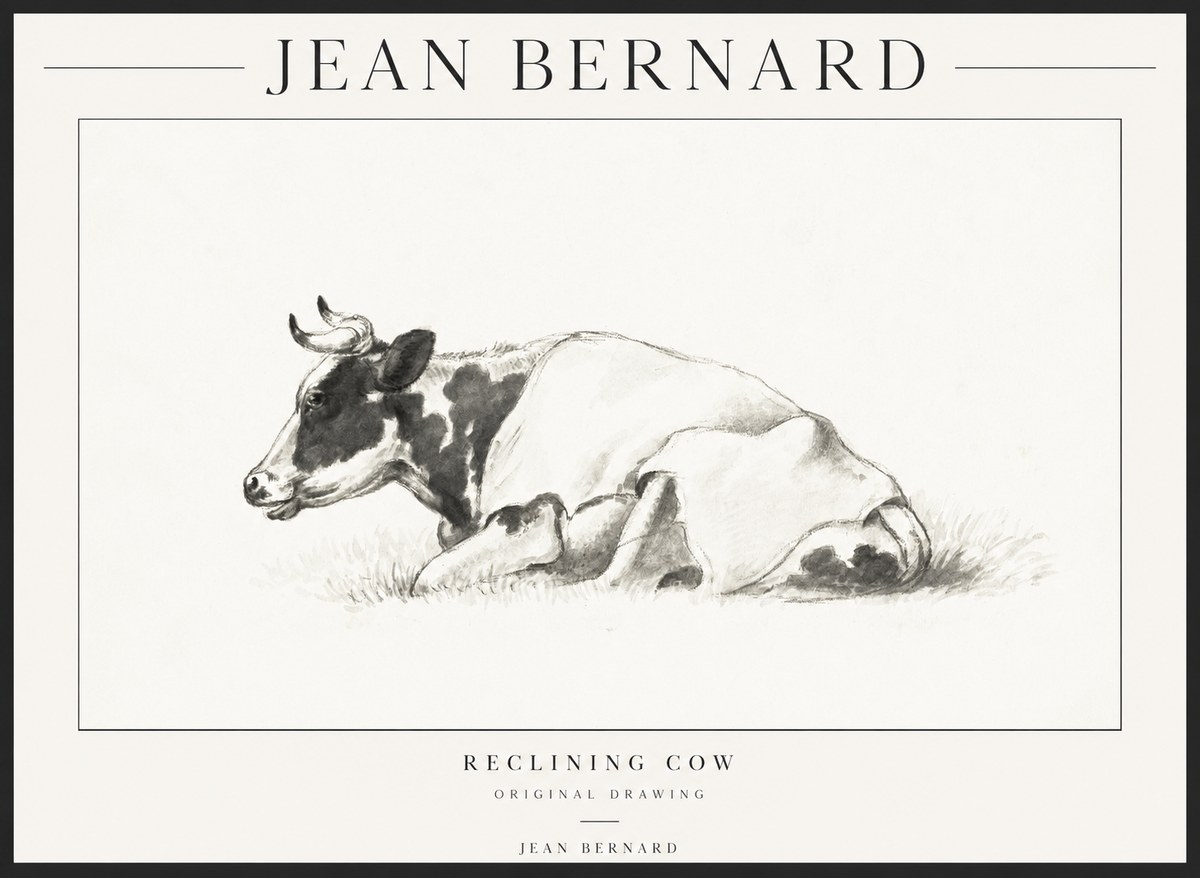 Jean Bernard Reclining Cow II No1 - Plakat