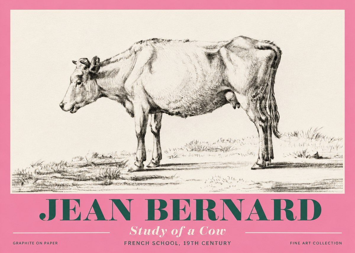 Jean Bernard Study of a Cow XI No4 - Plakat