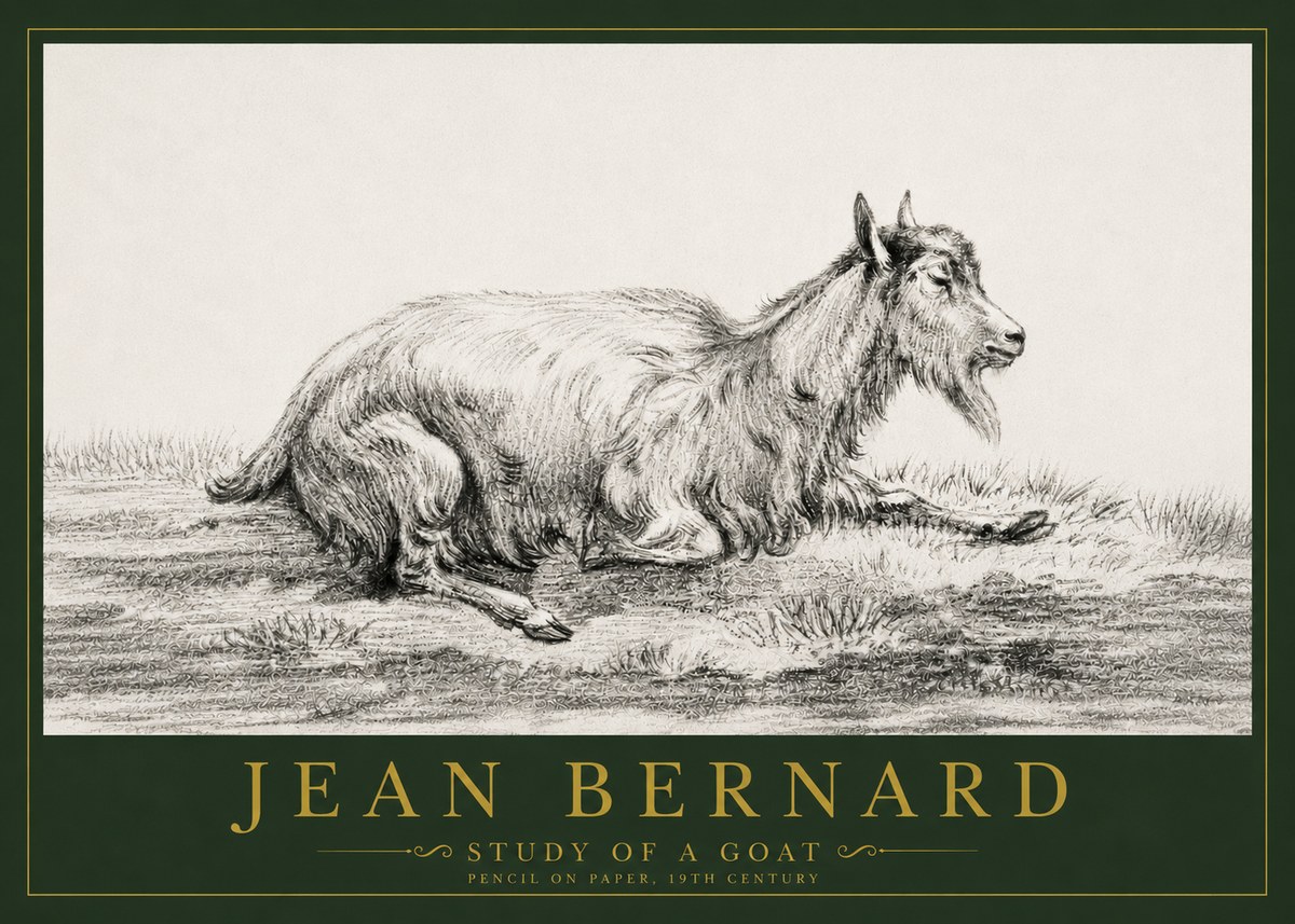 Jean Bernard Study of a Goat V No4 - Plakat
