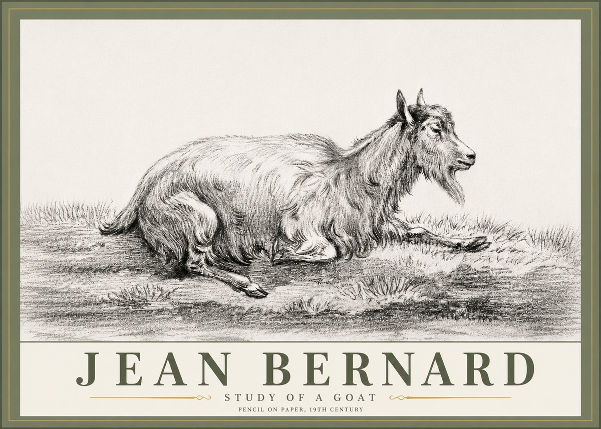 Jean Bernard Study of a Goat V No6 - Plakat