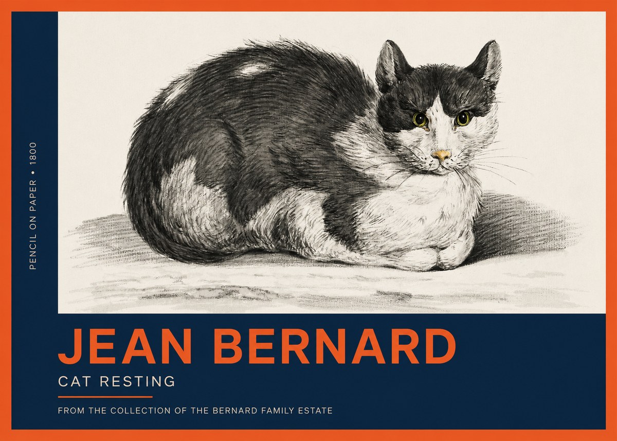 Jean Bernard Cat Resting No2 - Plakat