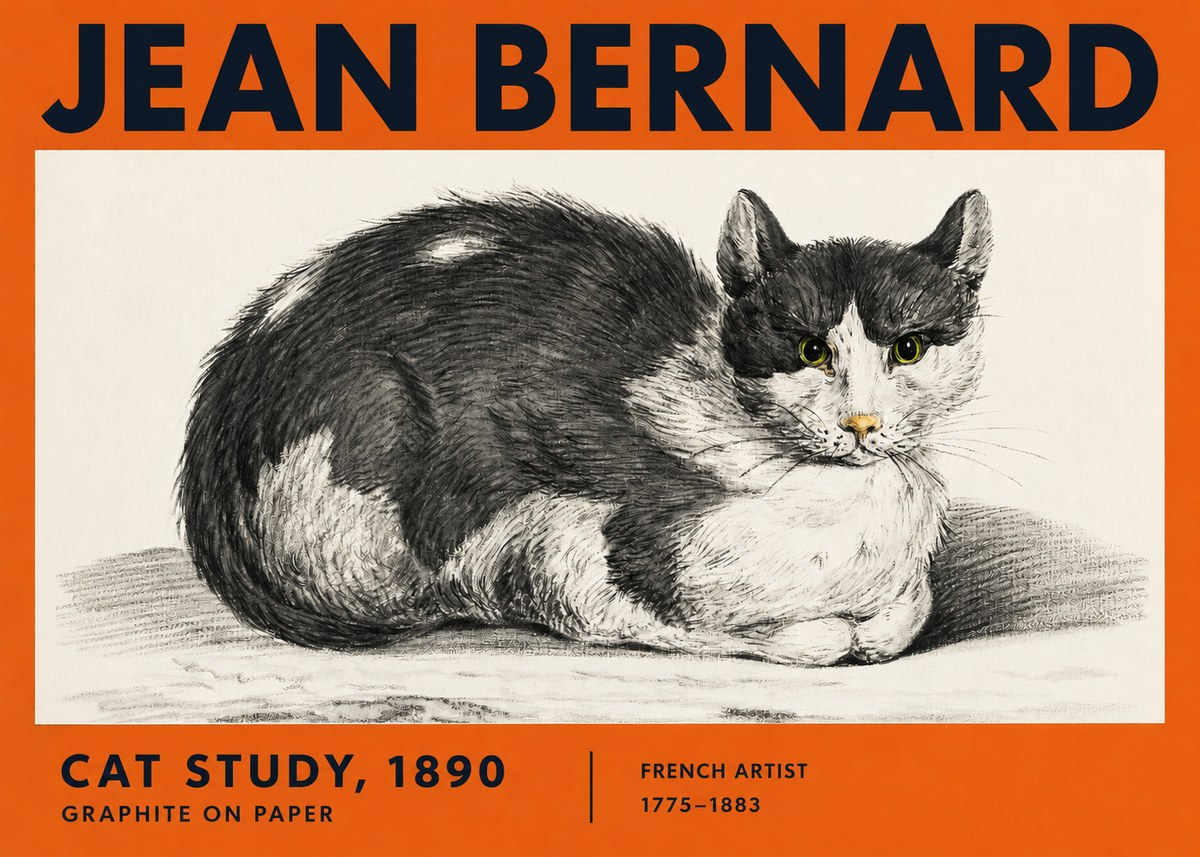 Jean Bernard Cat Resting No4 - Plakat
