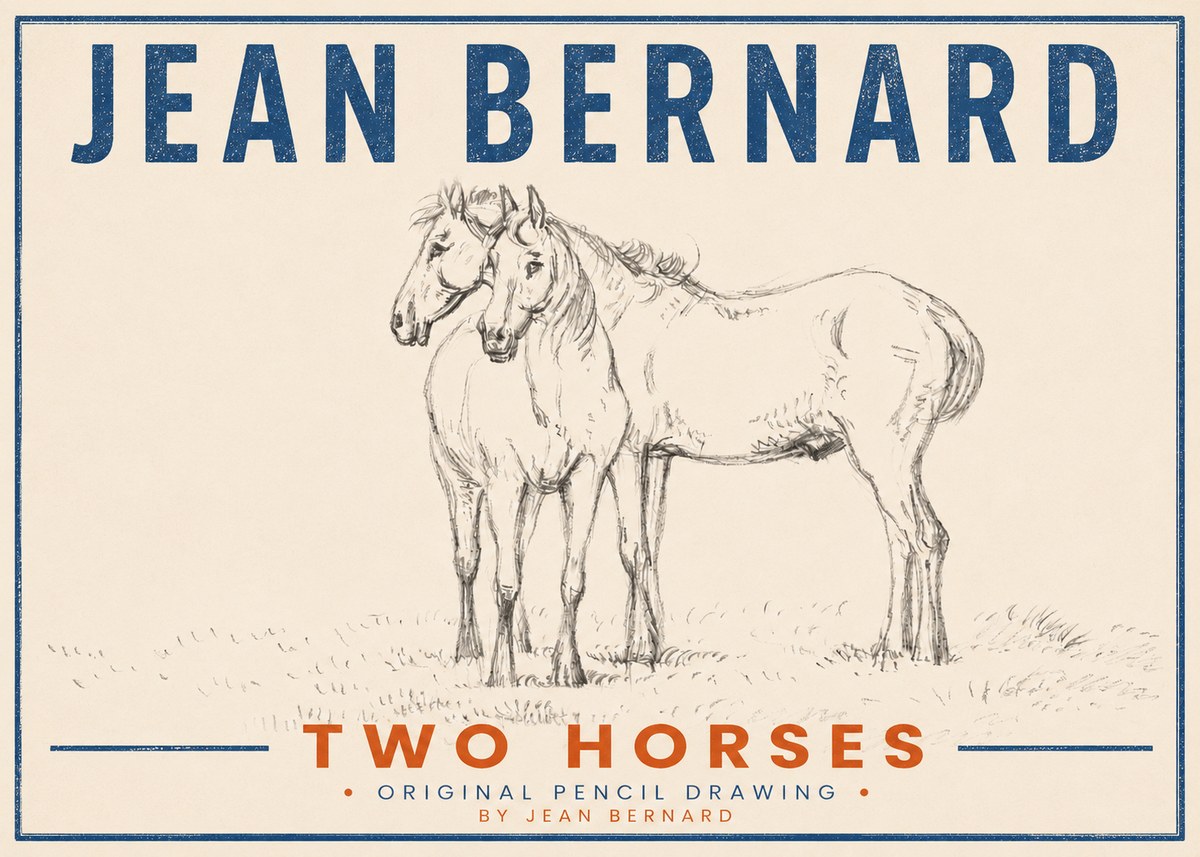 Jean Bernard Two Horses I No3 - Plakat