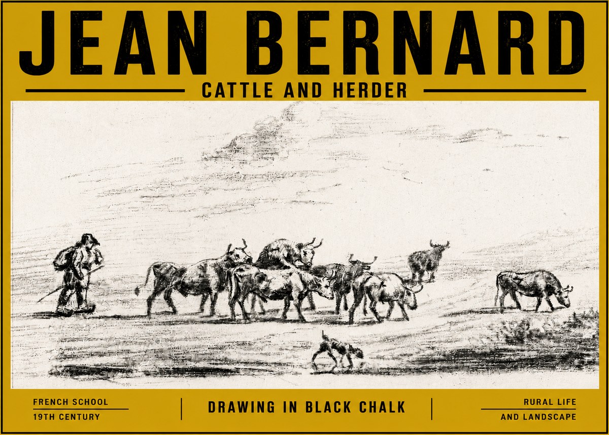 Jean Bernard Cattle and Herder No5 - Plakat