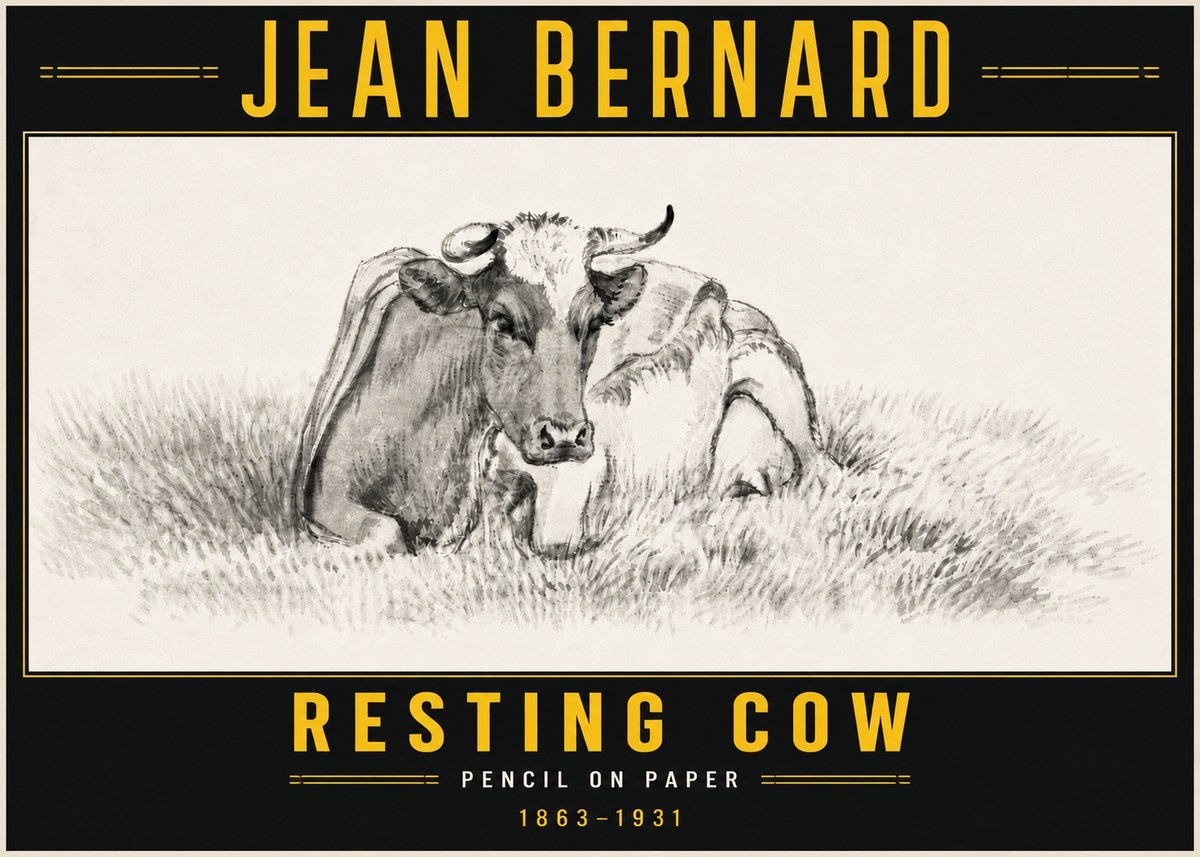 Jean Bernard Resting Cow IV No6 - Plakat