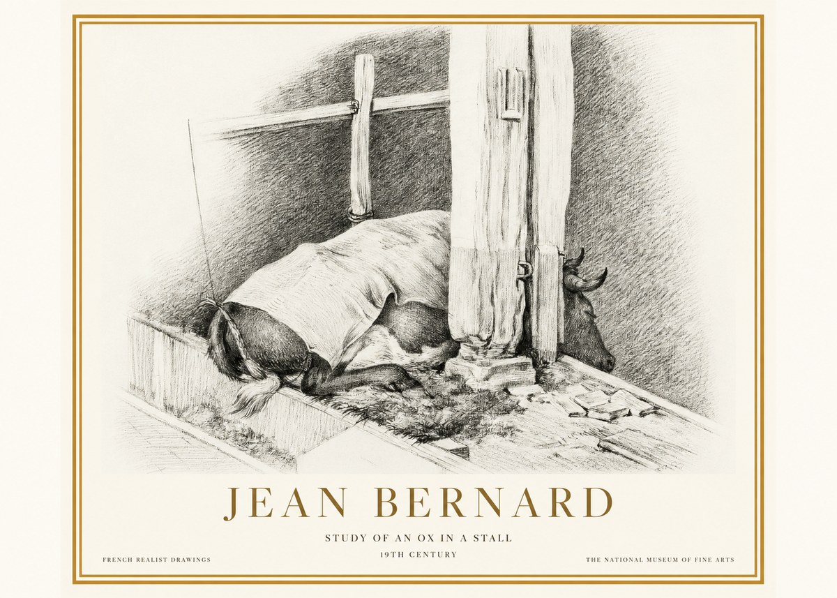Jean Bernard The Resting Ox No5 - Plakat