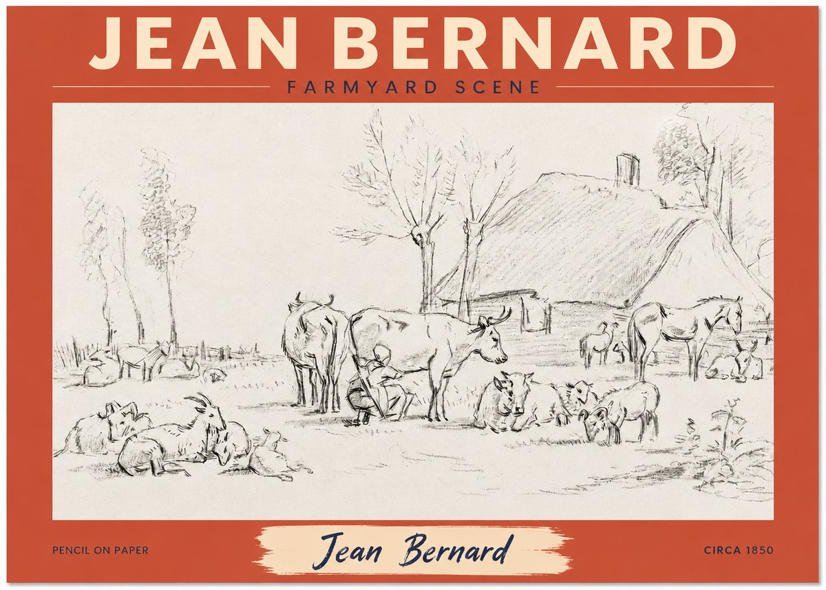 Jean Bernard Farmyard Scene No2 - Plakat