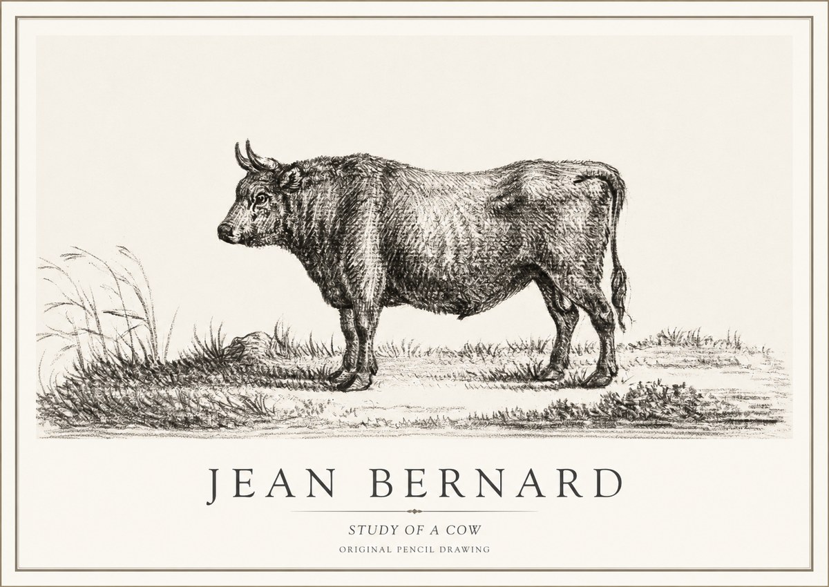 Jean Bernard Study of a Cow XIII No1 - Plakat