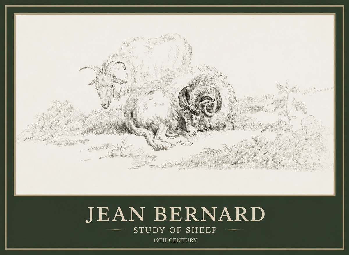 Jean Bernard Study of Sheep No1 - Plakat