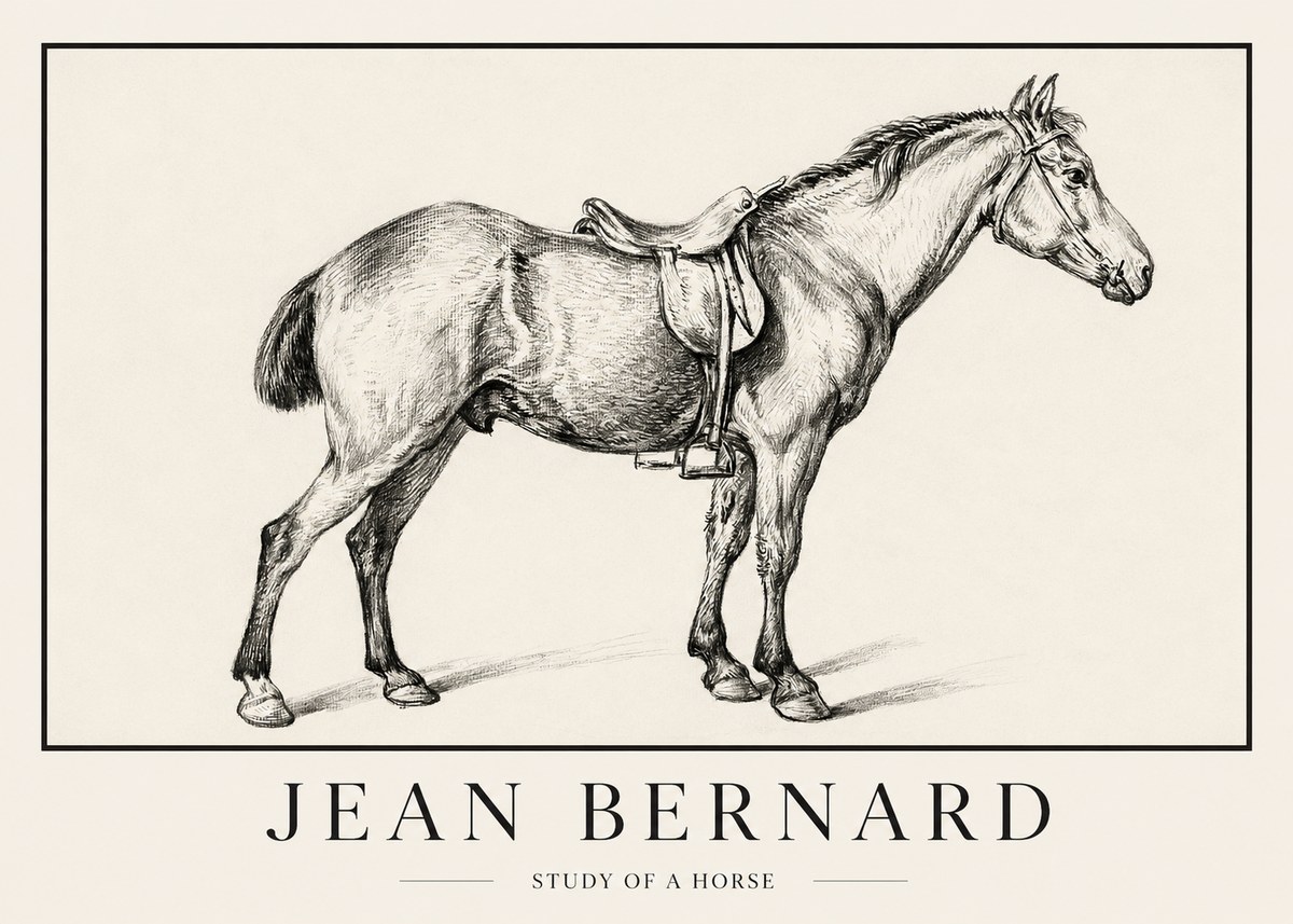Jean Bernard Study of a Horse X No1 - Plakat